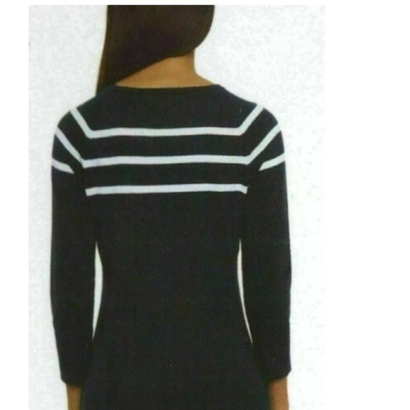 Nautica Women's Striped Cotton Sweater - Picture 2 of 4